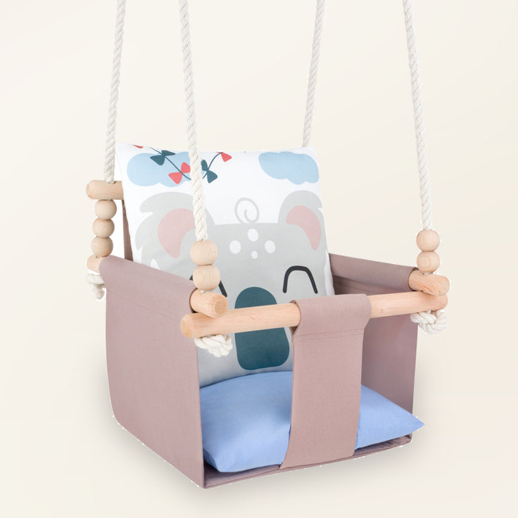 Babygynge med koala-motiv - set forfra