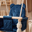 Blødt marineblå fløjlssæde med sødt bjørnedesign - babygynge - Nid Magique